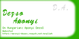 dezso aponyi business card