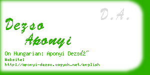 dezso aponyi business card